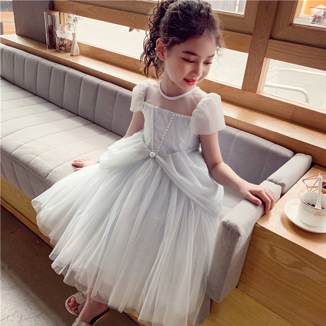 Aisha princess dress summer new girls super foreign style mesh dress children's fluffy dress baby skirt