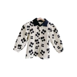 Осенняя детская рубашка, осенние штаны-клёш, детская одежда, в цветочек