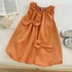 Оранжевое платье с бантиком