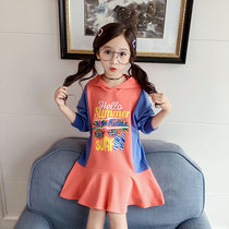 Girls sweater dress 2021 Autumn New Korean children Net red cartoon dress girl Autumn Tide dress