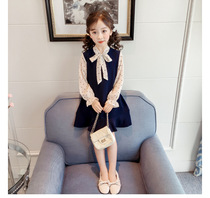 Girls dress 2021 New Korean version of children Super foreign air princess dress baby small fragrant wind skirt girl Autumn dress