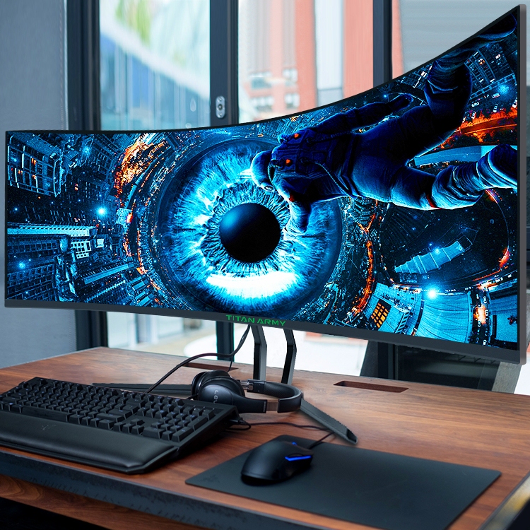 Titan Legion 34inch 4K Monitor with Fish Screen Curved Display Desktop C34A1R+ Computer 2K Gaming Split Screen