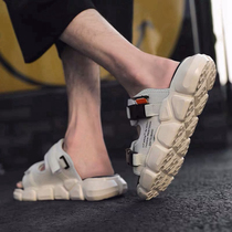 Summer slippers mens trend wear 2020 new Korean version of the personality net red sports beach dual-use mens sandals