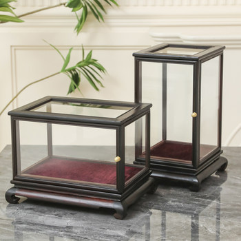 Mahogany glass cover, treasure cage, buddha statue, vase, antique toy, transparent display box, handicraft ornaments, dust cover, custom-made