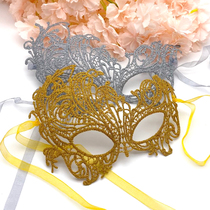 Halloween performance supplies golden hollow lace eye mask for adults and children masquerade mask female half face party
