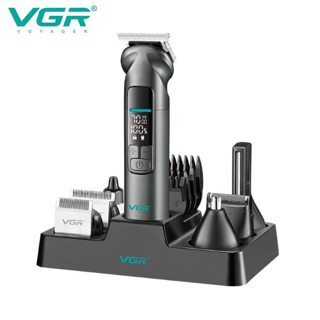 Vgr096 Multifunctional Set Hair Clipper Ipx7 Washable High-Speed 7000Rpm Six-In-One Digital Display Shaver
