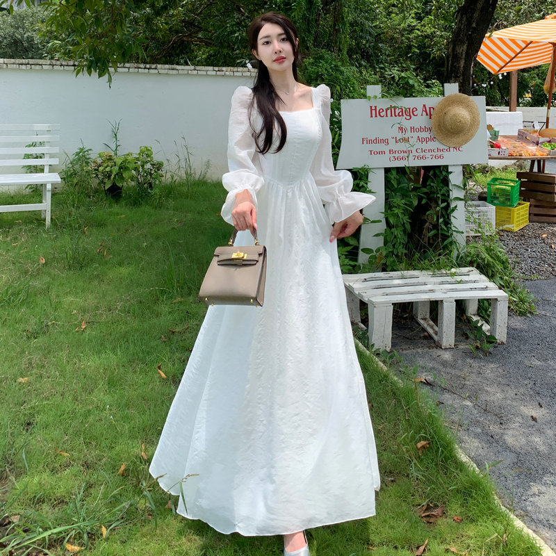 130cm Long Original Design Autumn New Style Tall Woman's Court-Style Light Wedding Dress Fairy-Like Nude Dress