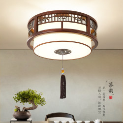 New Chinese solid wood ceiling lights Chinese style small chandelier restaurant bedroom Zen tea tower lanterns aisle lamps