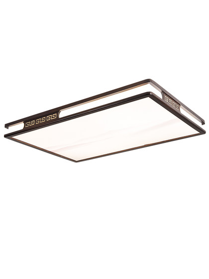 实木新中式客厅灯吸顶灯led超薄长方形厅灯橡木灯饰胡桃木色灯具