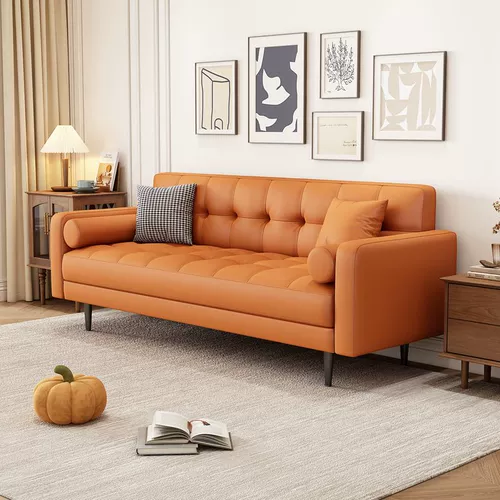 Итальянский диван ряд современный легкий роскошный кожа маленькая квартира гостиная гостиная одиночная комбинация трех человек