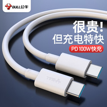 Bull Double Typec Data Line Ctoc Double Head Pd Quick Refill ipadair4 Charging Wire Instrumental 100w Gong for public usbc Apple macbook notebook ipad