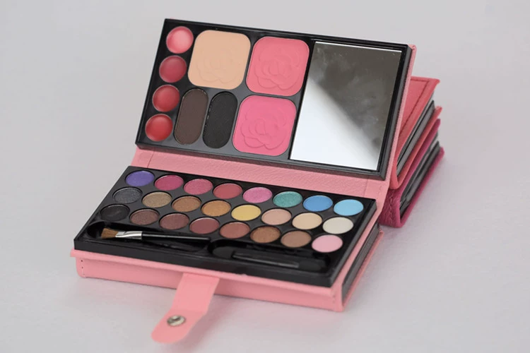 Túi da cho người mới bắt đầu 33 hộp trang điểm kết hợp màu phấn mắt Pearlescent lip son môi màu đỏ kết hợp khay phấn mắt - Bóng mắt