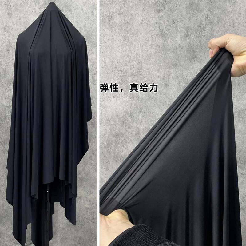 Pure Black Nylon Ultra-Thin Ice Silk Quick-Drying Fabric - Ultra-High Elasticity - Anti-Wrinkle, Traceless, Ice-Feel Zero-Pressure Swimwear Fabric