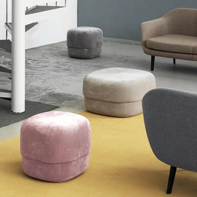 Creative short stool Makeup Chair Fashion minimalist Shoe Table tea table pedalling footrest Stool Living-room Round Sofa stool