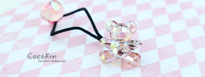 Hàn Quốc trẻ em phụ kiện tóc pha lê màu acrylic cung gấu gấu cao su dây tóc cô gái dây tóc cao đàn hồi - Phụ kiện tóc băng đô turban