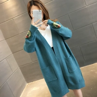 Áo len cardigan cổ tích rất lười gió đầu thu 2019 mới của phụ nữ áo len dệt kim rộng rãi mùa xuân và mùa thu nữ - Áo len cổ chữ V áo len nữ cộc tay