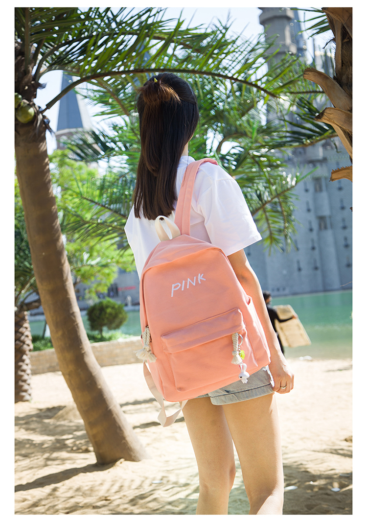 Ins túi lửa nữ phiên bản Hàn Quốc của học sinh trung học Harajuku ulzzang vải ba lô trường ba lô màu rắn - Ba lô balo công sở nữ