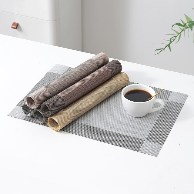 Placemat Western placemat high-end heat insulation pad waterproof and oil-proof PVC dining table home hotel tableware pad anti-scalding pad