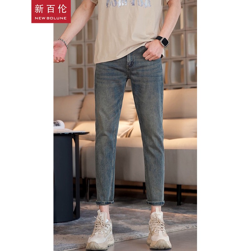 New Balance 2026 Summer Cement Gray Men's Slim Fit Stretch Skinny Straight Nine-Quarter Pants Slimming Men's Trousers