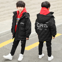  Boys cotton clothes 2021 new winter clothes ten middle-aged children 12 thick cotton clothes 15-year-old boys quilted jacket medium-length Western style