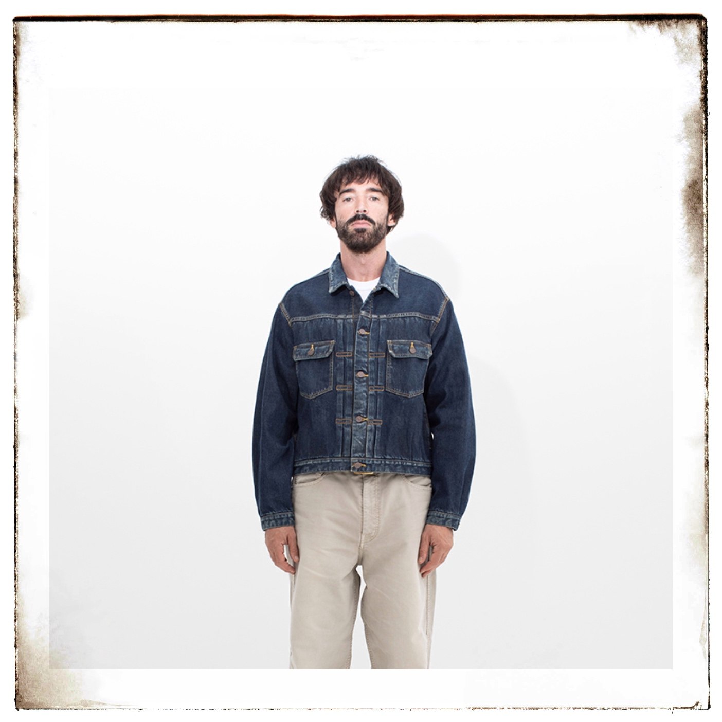 代购VISVIM 25AW SS 101X JKT DMGD MUD OD泥染水洗做旧牛仔夹克-淘宝