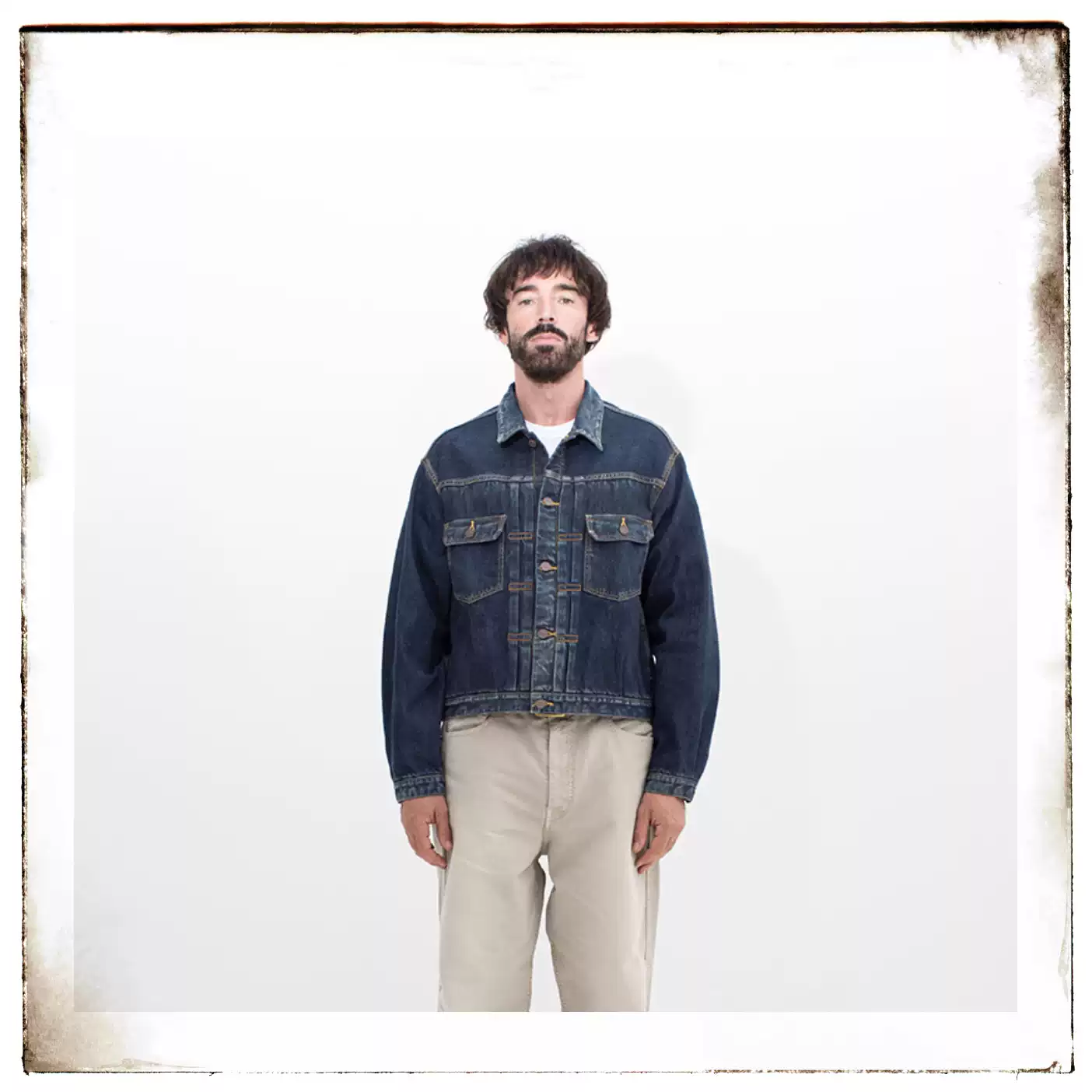 代购VISVIM 25AW SS 101X JKT DMGD MUD OD泥染水洗做旧牛仔夹克-淘宝