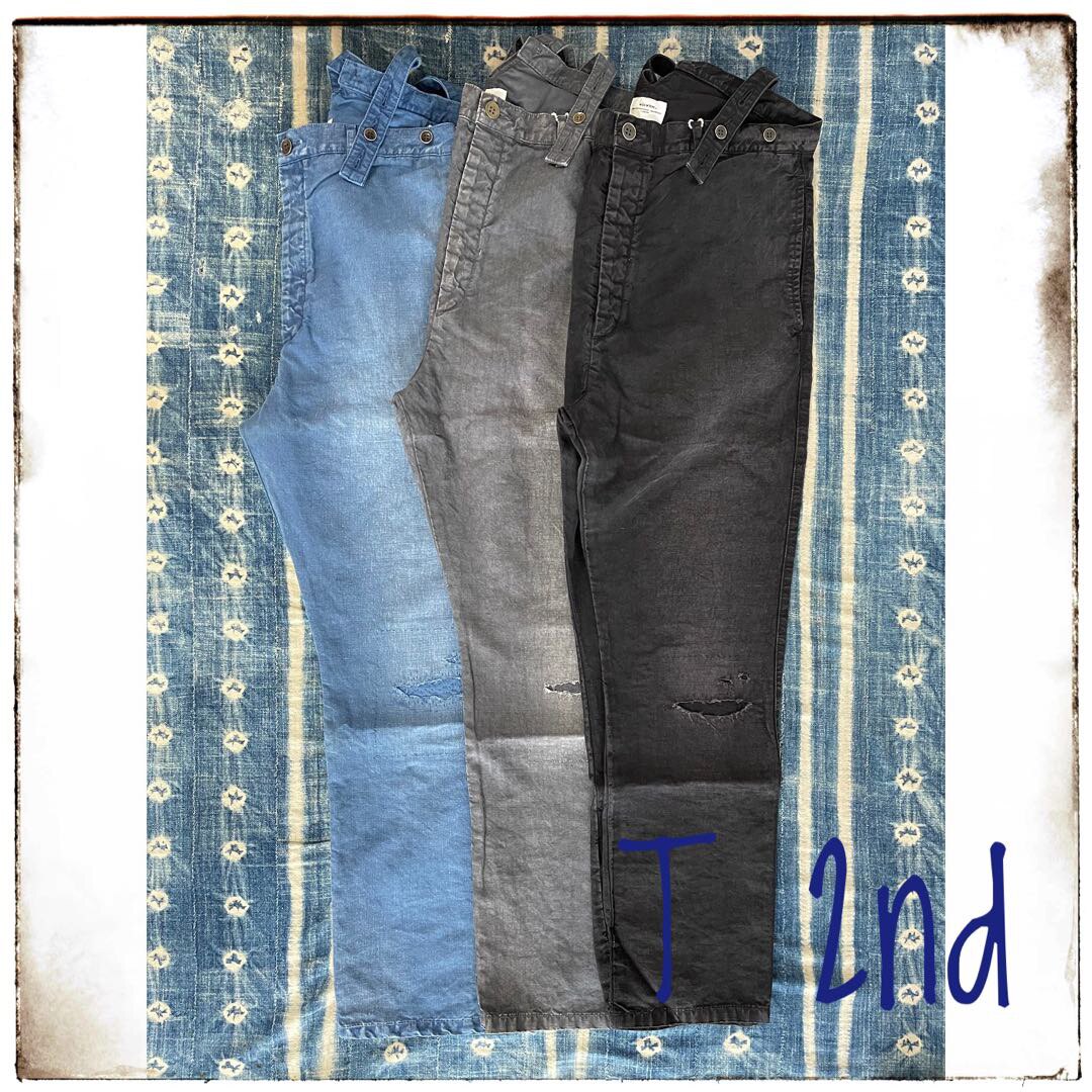 現貨VISVIM 21SS TRAVAILLER BRACES PANTS （LINEN）破壞抱嬰袋褲