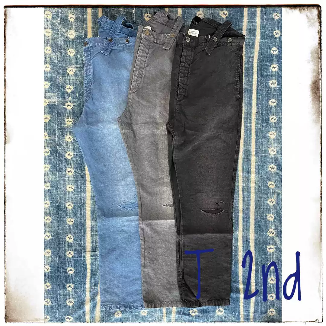現貨VISVIM 21SS TRAVAILLER BRACES PANTS （LINEN）破壞抱嬰袋褲