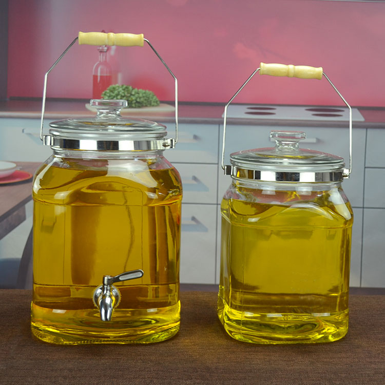 Filling oil bottle Kitchen Household large glass oil pot leak-proof storage tank large capacity 5l peanut oil cooking oil barrel