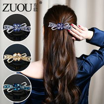 Bow hairclip headwear female Korean back of the head clip hairpin rhinestone mother spring clip top clip horizontal clip