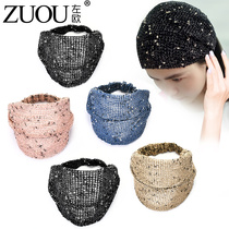Hairband headdress to cover white hair Female face washing ultra-wide confinement headscarf headgear Knitted washing Korean daily wear
