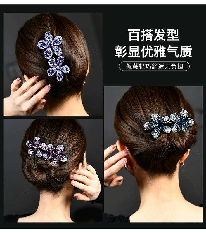 Tấm lược chải tóc chải đầu chải khí thanh lịch hoa kim cương bóng đầu phụ kiện tóc phụ kiện tóc bảy răng lược chải đầu - Phụ kiện tóc dây cột tóc vải scrunchies
