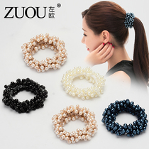 Head rope South Korea Dongdaemun explosion imitation pearl headdress Adult hair rope Female hair ring tie hair band Adult net red