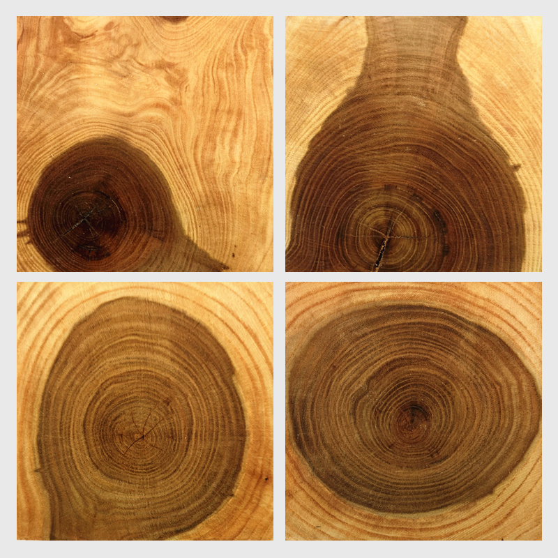 Annual ring pattern square plank solid wood log wood block high-grade furniture foot pad decorative base can be customized