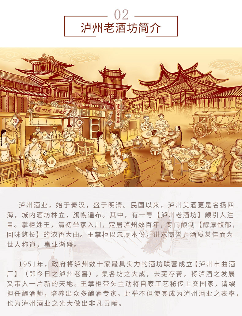 泸州老窖 泸州老酒坊 幸福记忆 52度浓香型白酒 500ml*6瓶 图2