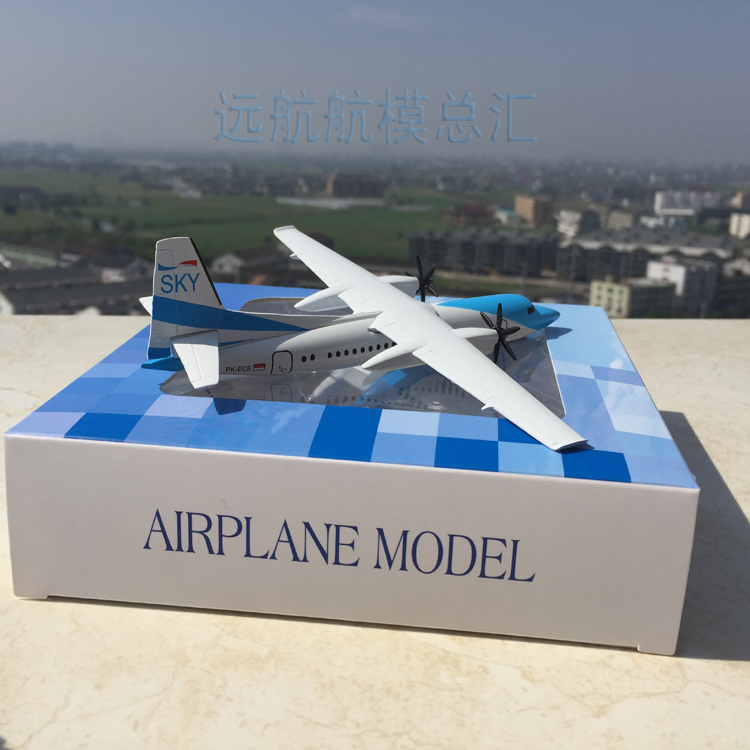 Cánh quạt 16 cm Indonesia Sky Hàng không Fokker FK50 mô hình máy bay hợp kim máy bay chở khách mô hình đồ trang trí tĩnh đồ chơi trẻ em giá rẻ
