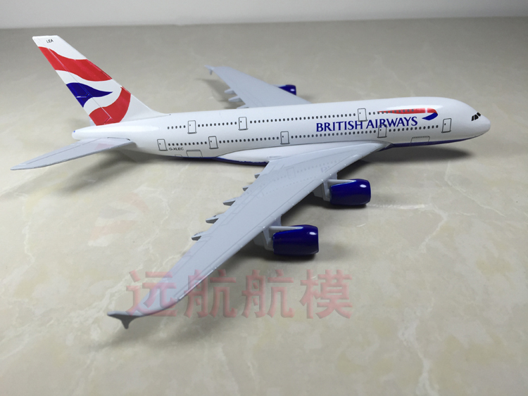 20 cm rắn hợp kim máy bay mô hình British Airways A380-800 Airbus máy bay chở khách mô phỏng tĩnh máy bay mô hình mô hình bay mô hình tàu hỏa