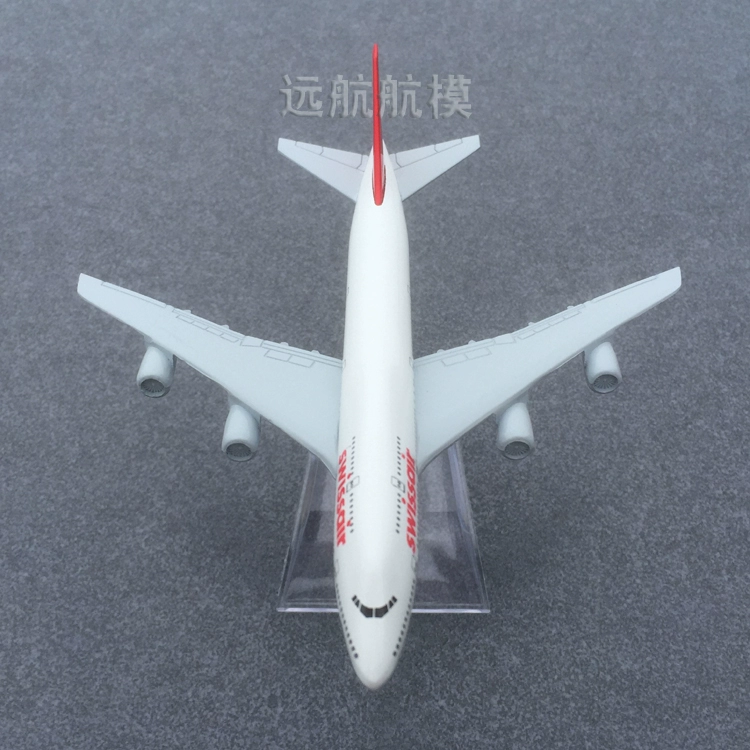 16 cm hợp kim máy bay mô hình Swissair B747-200 Thụy Sĩ mô phỏng nước ngoài máy bay chở khách tĩnh máy bay mô hình mô hình bay