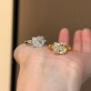 Cute KT meow large particle imitation diamond flash ring female niche design light luxury high-end open index finger ring ring