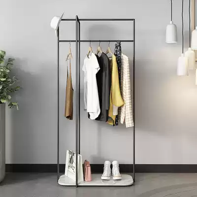 Clothing display red floor-mounted coat rack modern black-and-white marble gold pendant clothing rack