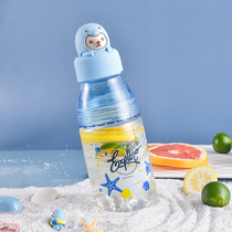 Japan Tai Fu high water Cup summer female cute Teddy hand Cup portable high value cartoon plastic cup anti-fall