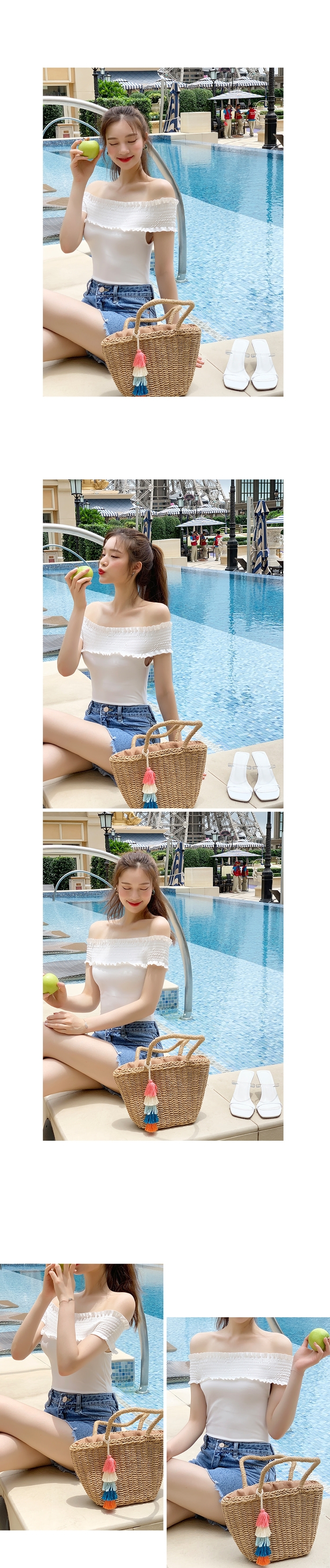Hàn Quốc mua phụ nữ chuyên nghiệp 2019 hè mới retro cũ mặc quần short lông dài màu trắng - Quần jean chân váy bò