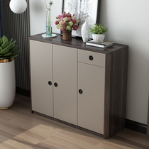 New Chinese Shoe Cabinet Solid Wood Frame Home Doorway Large Capacity Light Lavish Luxury Closing Cabinet Lockers Balcony Containing Partition Cabinet