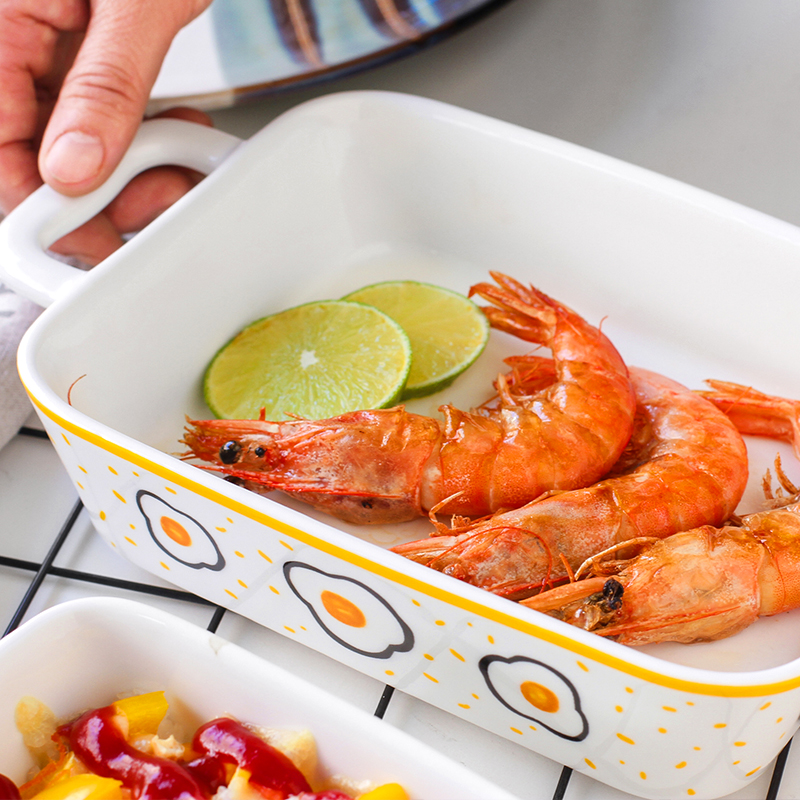 Denmark, blue fish, lovely ears microwave oven baking cheese baked FanPan ceramic western - style dishes baked baked dishes