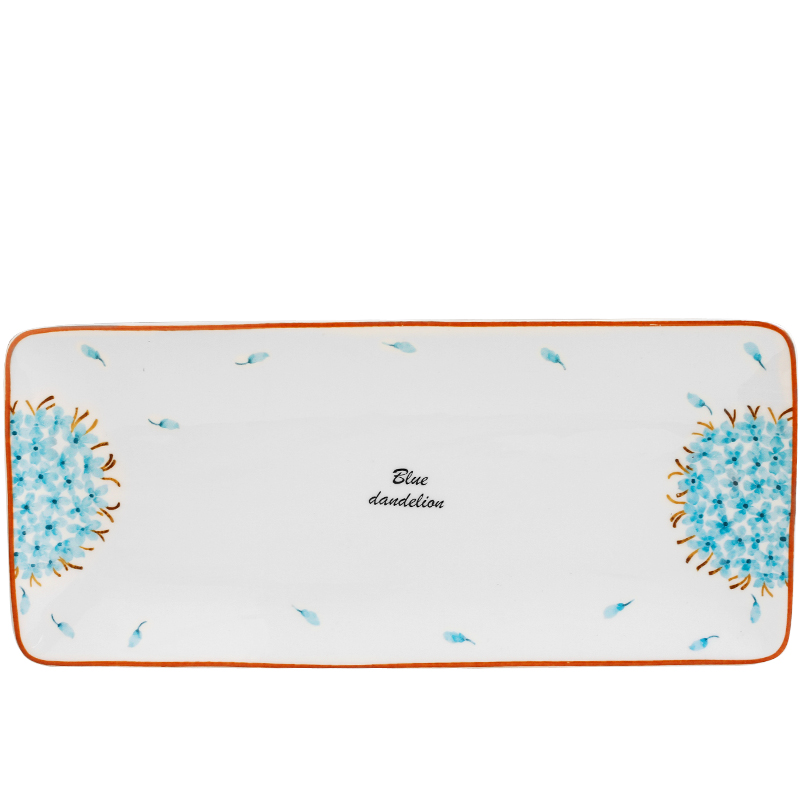 Dandelion Japanese rectangular plate ceramic tableware steak dish dish fish dish fruit snacks sushi plate of western dishes