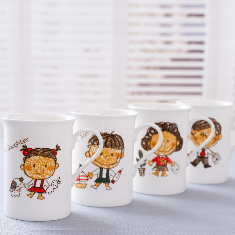 Happiness is a creative ipads porcelain cup suit family breakfast cup milk cup ceramic cup