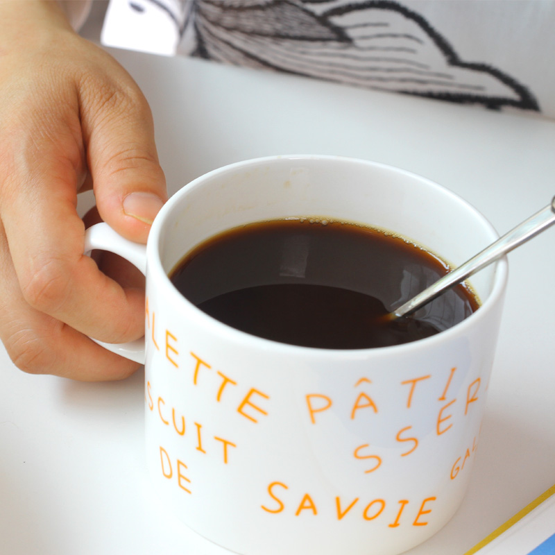North house ceramics ceramic cup French letters picking cups of coffee cup of milk tea cup ipads porcelain cup water