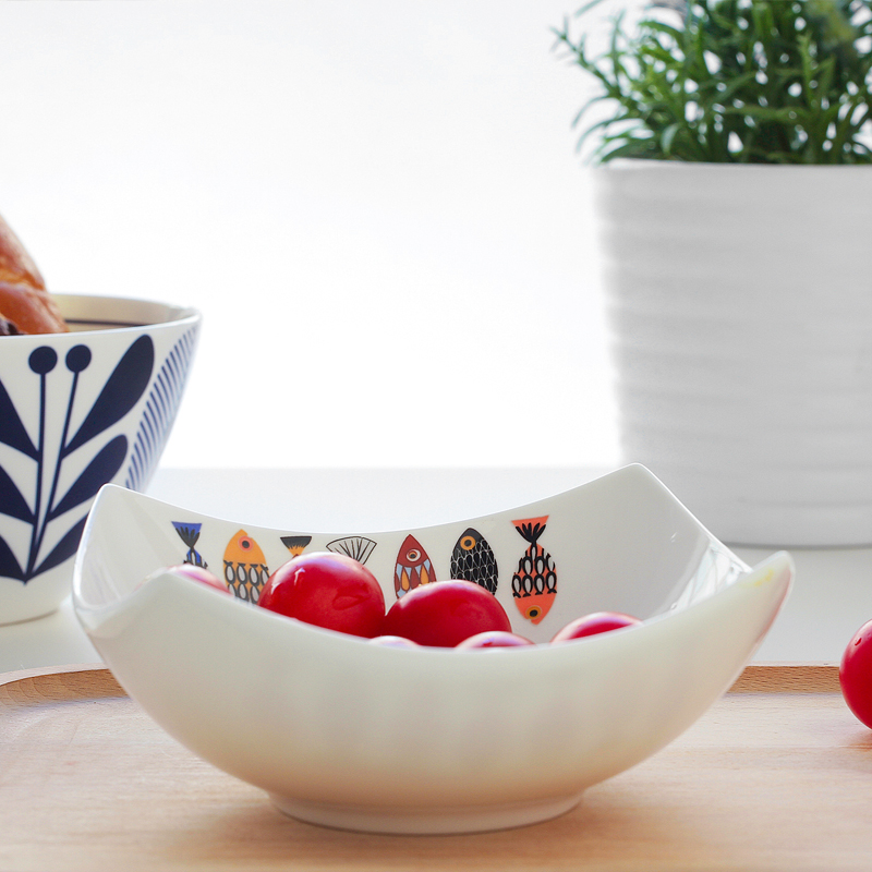 Denmark, blue fish creative household western dessert salad sauce bowl dessert fruit bowl of dip ceramic bowl dish bowl