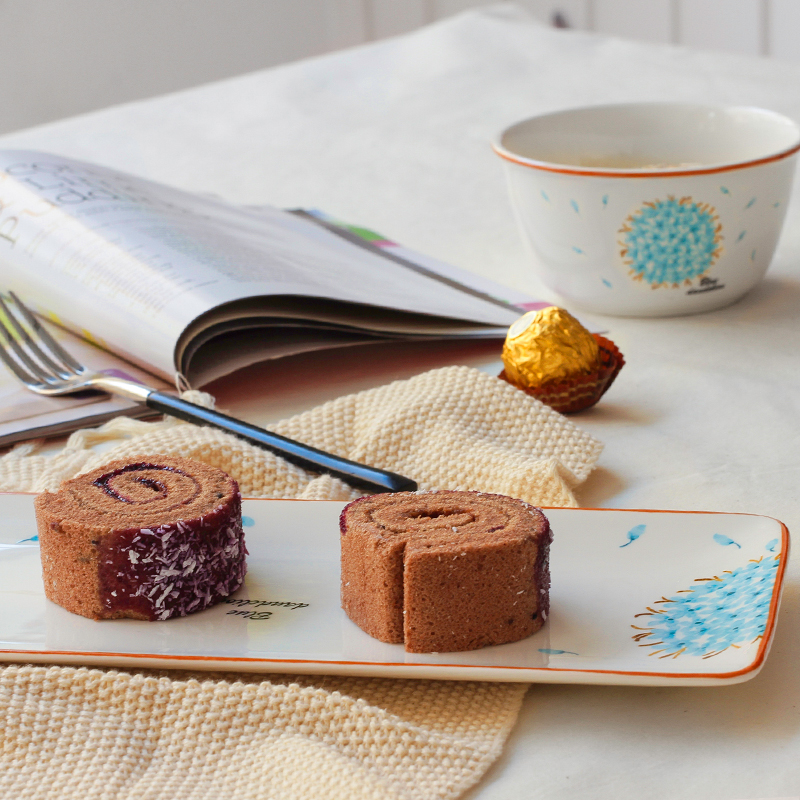 Dandelion Japanese rectangular plate ceramic tableware steak dish dish fish dish fruit snacks sushi plate of western dishes