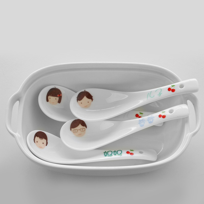 Lovely family small spoon, spoon, north house industry creative cartoon gourd ladle soup spoon, ceramic spoon for dinner
